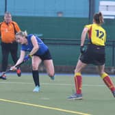 Holly Oldham took her tally for the season to 29 goals as Harrogate Hockey Club Ladies 1s thrashed Leeds 2s. Picture: Gerard Binks