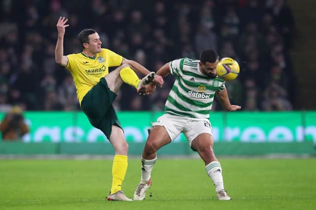 Jamie Murphy, left, in action for Hibernian against Glasgow Celtic earlier this season.