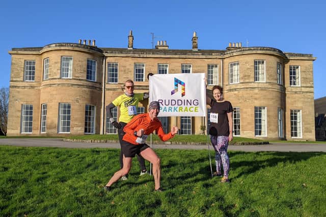 New 10k race at Rudding Park in Harrogate - Nuno César de Sá (Hotel Manager), Matthew Wilkinson (Development Chef) and Sarah Green (Hotel Business Support) .
