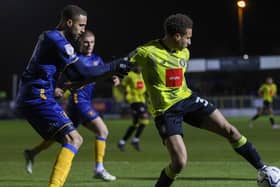 On-loan Wolverhampton Wanderers defender Lewis Richards picked up a muscle injury during the early stages of Harrogate Town's League Two stalemate with Mansfield Town. Pictures: Matt Kirkham