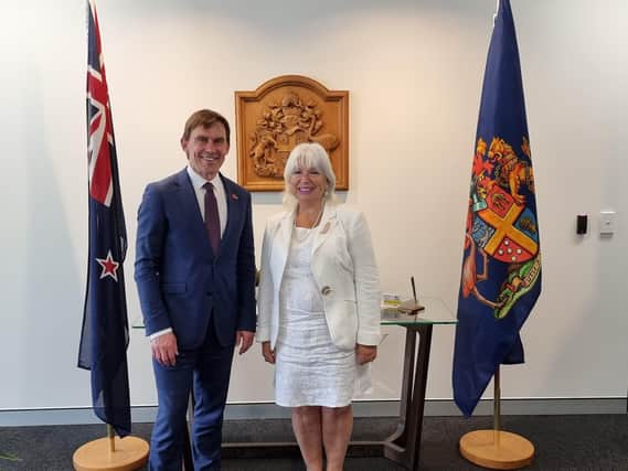 Kate Spencer with The Mayor of Wellington.