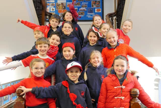 Children at Highfield Prep School donned red in support of the Children’s Heart Surgery Fund in support of two classmates who both underwent life-saving surgery