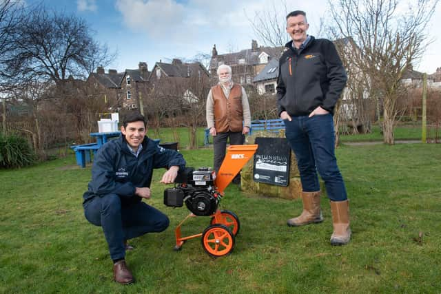 North Yorkshire housing developer Brierley Homes and their partner The HACS Group have donated a wood chipper to the volunteers who help look after Woodfield Millennium Green in Harrogate