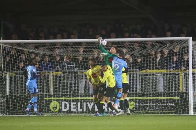 Harrogate Town suffered a 3-1 home defeat to Crawley Town on Tuesday evening. Pictures: Matt Kirkham