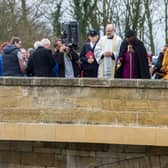 The Archbishop of York Dr John Sentamu, giving the offical blessing of the Tadcaster Bridge in February 2017. Picture James Hardisty