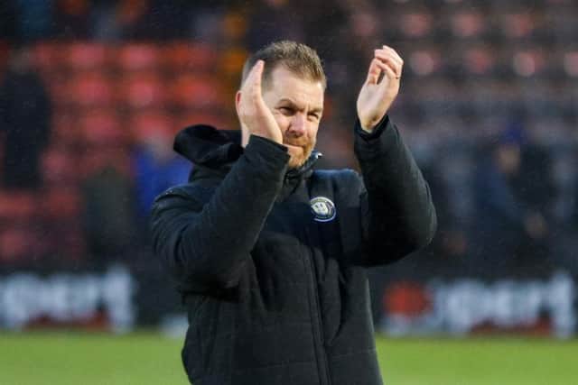 Simon Weaver applauds Harrogate Town's travelling support following Saturday's 3-3 draw at Rochdale.