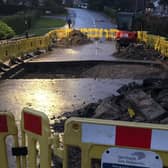 Emergency work being carried out on the newly-resurfaced Leadhall Lane
