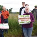 Kingsley Ward Action Group's Catherine Maguire and protesters pictured in 2021 opposing a new housing development near Kingsley Drive in Harrogate.