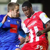 Alex Pattison played the full 90 minutes with a 'sore foot' as Harrogate Town lost a seven-goal thriller at Exeter City in midweek. Pictures: Matt Kirkham