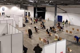 Photo: Inside the vaccination centre at Harrogate's Great Yorkshire Showground.