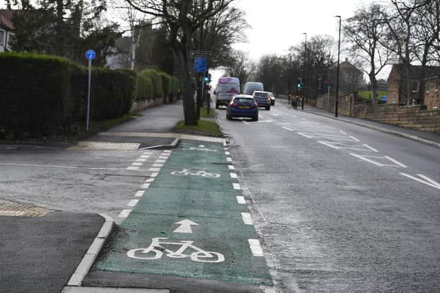 Part of the new cycling lane on Otley Road in Harrogate. (Picture Gerard Binks)