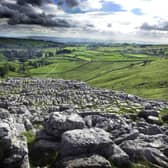 The limestone pavement at the top of Malham Cove in the Yorkshire Dales