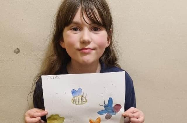 Schoolgirl Isabelle, 9, is the first to Send a Smile to the older people of Wetherby.