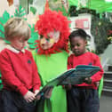 Children at Highfield Prep School returned to the classroom today after the half term holiday to find their school had been transformed into a tropical rainforest