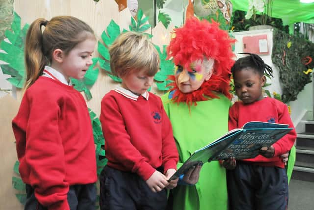 Children at Highfield Prep School returned to the classroom today after the half term holiday to find their school had been transformed into a tropical rainforest