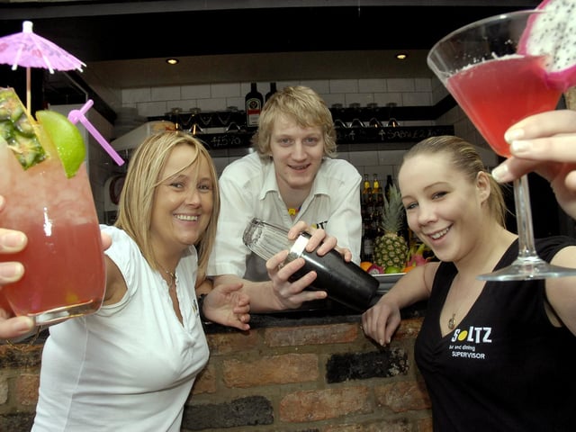 Shaken not stirred: Kim Harris, left, manager of Soltz bar on Vernon Road, with mixologist Craig Fieldsend, and bar supervisor Jemma Ferrey.
