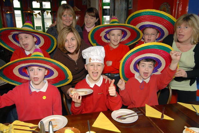 Children from Woodlands Primary School visit Fiesta Mehicana on the Esplanade. Pictured with owner Trudi Andrews as the host, centre.