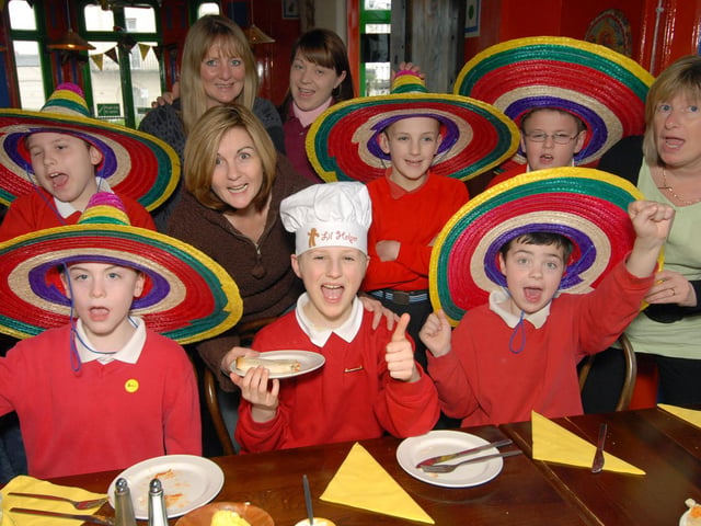 Children from Woodlands Primary School visit Fiesta Mehicana on the Esplanade. Pictured with owner Trudi Andrews as the host, centre.