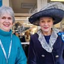 High Sheriff of North Yorkshire Venetia Wrigley with Nidderdale volunteer Elizabeth Clarke out side the new charity shop.