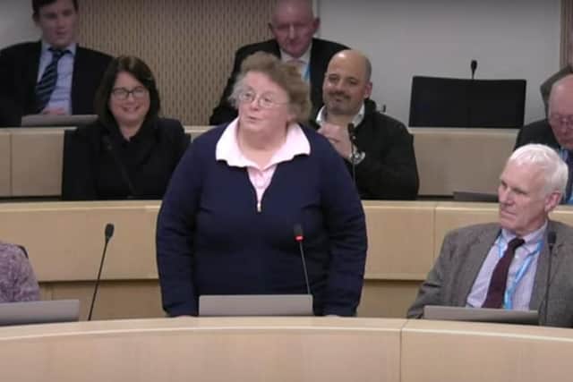 Conservative councillor Victoria Oldham at last night's meeting.