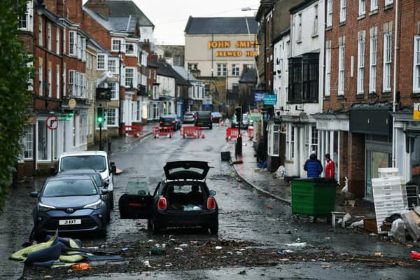 Last month businesses started the clean up on Bridge Street in Tadcaster after the River Wharfe flooded the town. Picture : Jonathan Gawthorpe