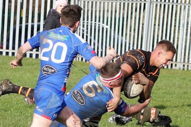 Will Smith dives over the try-line during Harrogate Pythons' Yorkshire Three success over Castleford. Pictures: Submitted