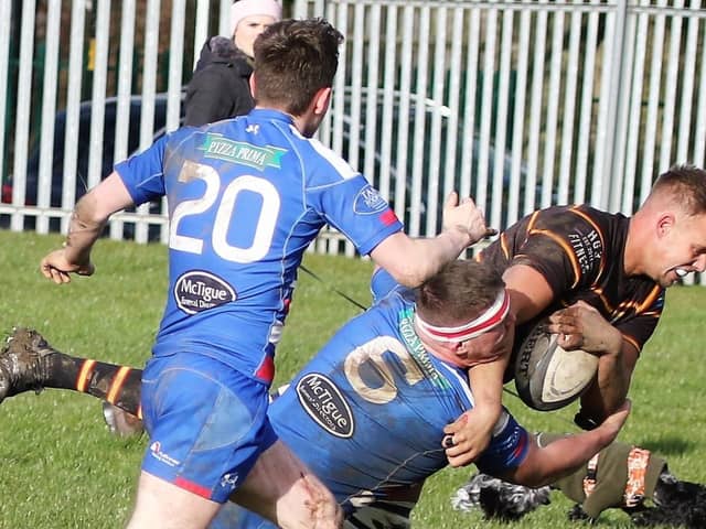Will Smith dives over the try-line during Harrogate Pythons' Yorkshire Three success over Castleford. Pictures: Submitted