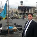 MP Alec Shelbrooke pictured in Kyiv during a NATO visit to Ukraine after the Purple Revolution in 2014.