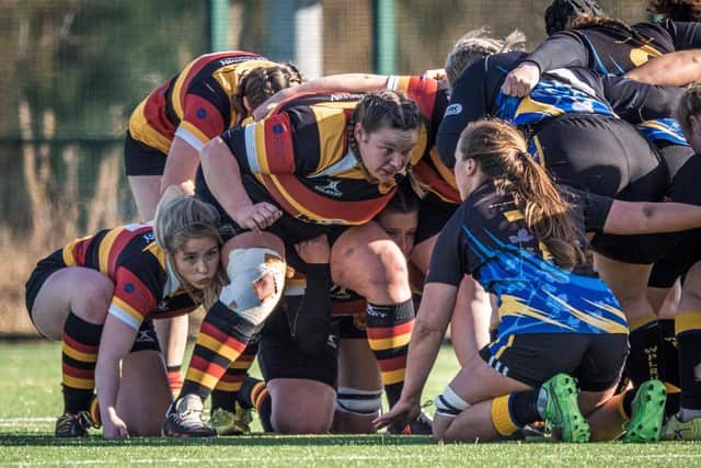 Harrogate RUFC Ladies 1st XV lost 33-7 on the road at West Park Leeds. Pictures: John Ashton/Ickledot Photography