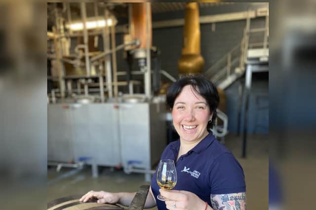 Spirit of Yorkshire UK brand ambassador Amy Teasdale preparing for the whisky tasting event on March 25