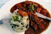 Beef and Guinness casserole with colcannon
