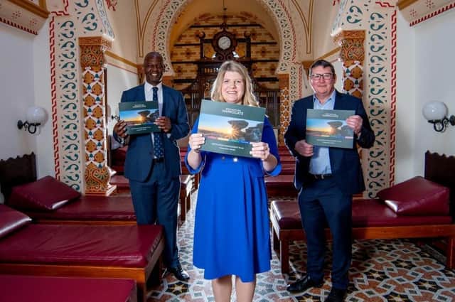 Harrogate Borough Council’s chief executive Wallace Sampson, head of Destination Harrogate Gemma Rio and commercial director of Newby Hall and destination management plan advisory panel member Stuart Gill.