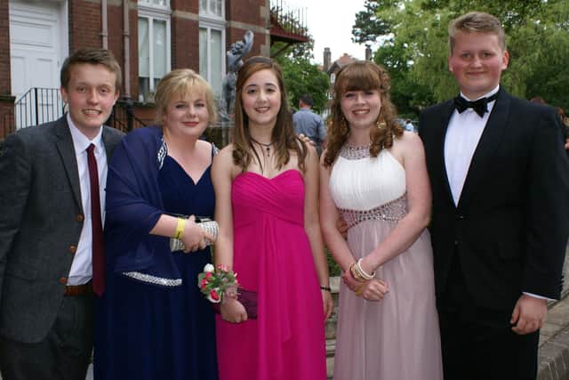 Sam Gibson, far right, at his Rossett School prom in 2014