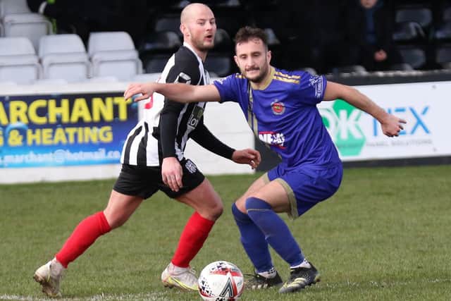 Harrogate Railway triumphed 2-0 at play-off rivals Brigg Town on Saturday.