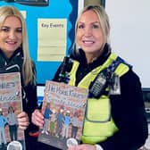Christina Gabbitas with PCSO Annie Newbould at Tadcaster Primary school.