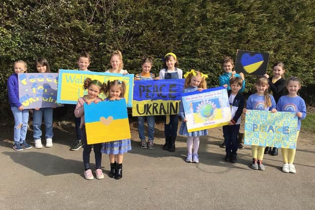 Children from St Joseph’s Catholic Primary School in Harrogate hosted a peace walk on Monday as part of their ‘United for Ukraine’ day