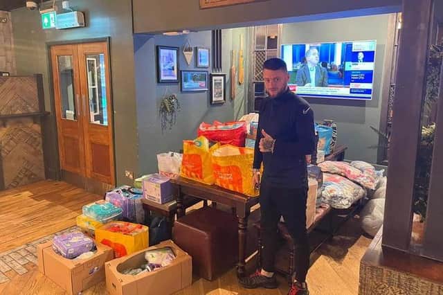 Gratitude from a fellow volunteer as Nik and Sally drop off items donated from the Wetherby area.