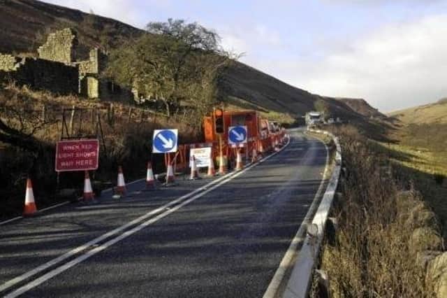 Kex Gill in 2019 during work to secure it from landslip.