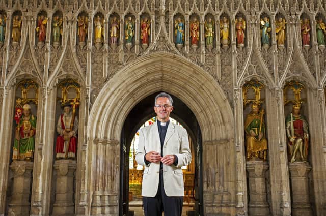 21 August 2020 ..... The Dean of Ripon, the Very Rev John Dobson at Ripon Cathedral. Picture Tony Johnson