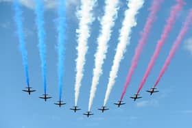 The Red Arrows are set to perform a flypast over the Harrogate district this afternoon