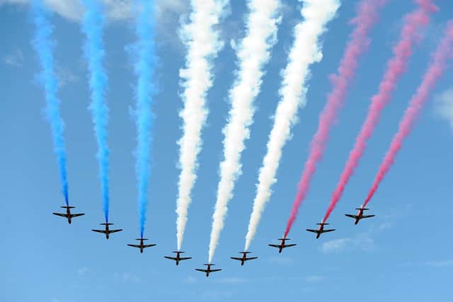 The Red Arrows are set to perform a flypast over the Harrogate district this afternoon