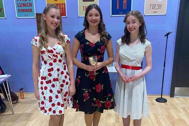 The Duchy Belles (Eliza Knowles, Emily Halstead and Lucy Sherman) won the Open Mic Class at the Harrogate Competitive Festival for Music, Speech and Drama