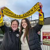 Harrogate Town supporter Dave Worton, left, and his daughter, Molly, outside the EnviroVent Stadium.