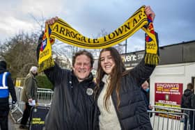 Harrogate Town supporter Dave Worton, left, and his daughter, Molly, outside the EnviroVent Stadium.