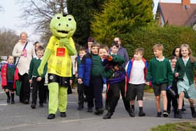 Willow Tree Primary School were joined by Harrogate Town, club mascot Harry Gator and Zero Carbon Harrogate for their Harrogate District Walk to School Day