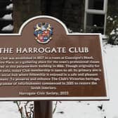 The new plaque at The Club at 16 Victoria Avenue in Harrogate which first opened its doors on 1886.