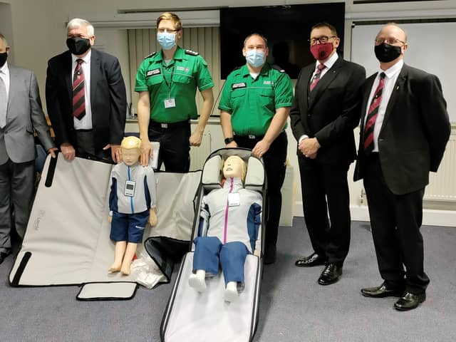 Clinton Howard, John Birkenshaw, Andrew Wilson (St John’s Harrogate Unit Manager), Ian Ward (St John’s Dales Area Manager), Michael Baxter QPM and Andrew Darling