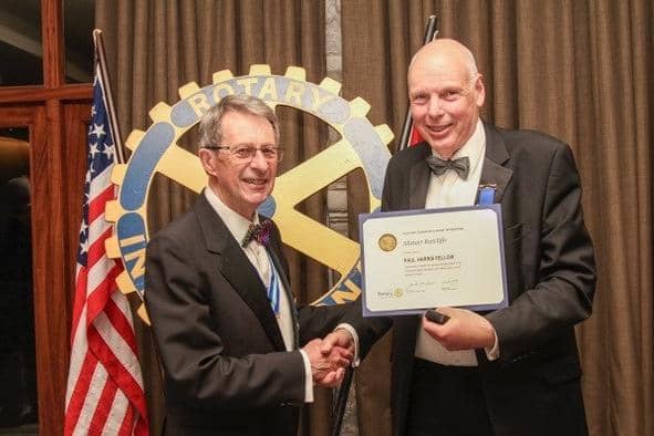 Rotary Club of Harrogate Centenary Dinner - Alistair Ratcliffe receiving his Paul Harris Fellowship.
