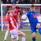 Lloyd Kerry in action during Harrogate Town's 2-0 defeat on the road at Salford City. Pictures: Matt Kirkham