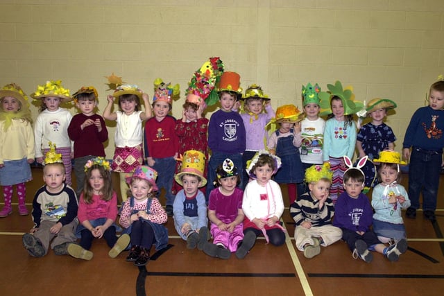 St Josephs Playgroup gather together with their Easter Bonnets at The Jenneyfield Styan Centre in Harrogate.
